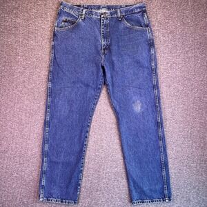Wrangler Jeans Mens 38x30 Blue Regular Denim Classic Straight Workwear Western
